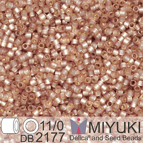 Korálky Miyuki Delica 11/0. Barva Duracoat Semi-Frosted Silverlined Dyed Mica DB2177. Balení 5g