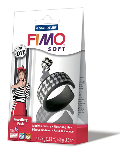 Set FIMO Soft DIY šperková sada ČERNÁ a BÍLÁ