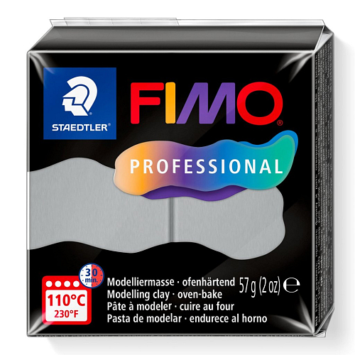 modelovací hmota FIMO Professional balení 57g . Barva 80 ŠEDÁ (Dolphin Grey).