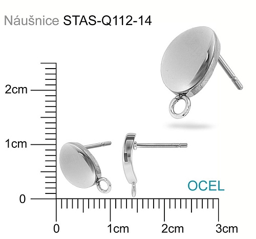 PUZETA s  prohnutým oválem a očkem CHIRURGICKÁ OCEL ozn.-STAS-Q112-14