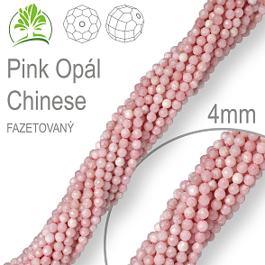 Korálky z minerálů Pink Opál Chinese Fazetovaný přírodní polodrahokam. Velikost pr.4mm. Balení 95Ks
