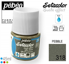 Barva na Textil SETACOLOR Suede Pebeo. barva č. 318 PEBBLE. Balení 45ml.