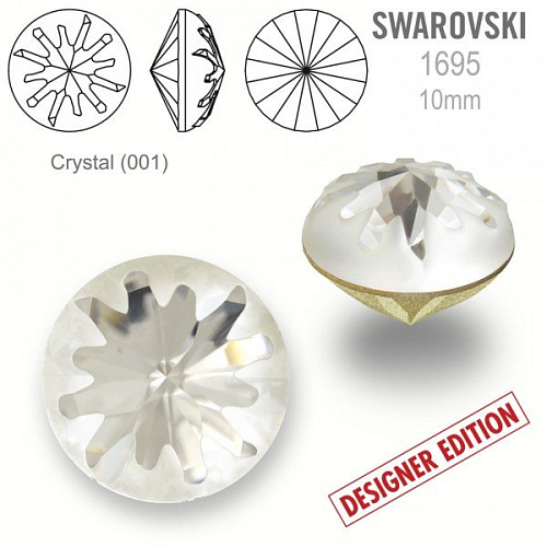 Swarovski 1695 Sea Urchin Round Stone PF velikost 10mm. Barva Crystal (001) .