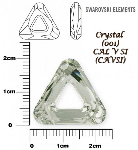 SWAROVSKI ELEMENTS Cosmic Triangle 4737 barva CRYSTAL (001) CAL V SI (CAVSI) velikost 20mm. 