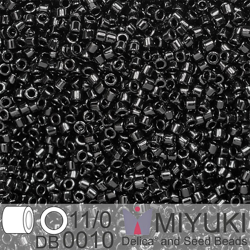 Korálky Miyuki Delica 11/0. Barva Black DB0010. Balení 5g.