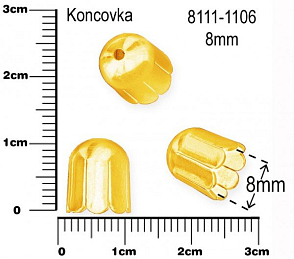 KONCOVKA ozn.-8111-1106 8mm na víceřadý náhrdelník nebo zakončení. Barva zlatá.