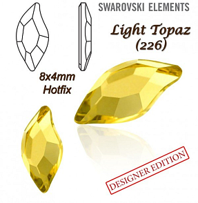 SWAROVSKI HOT-FIX 2797 tvar DIAMOND LEAF FB velikost 8x4mm barva LIGHT TOPAZ 