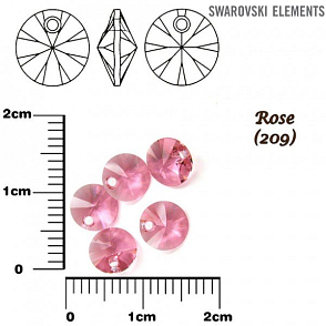 SWAROVSKI XILION Pendant barva ROSE velikost 6mm .Balení 10Ks