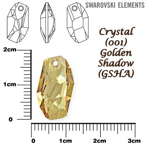 SWAROVSKI 6673 METEOR Pendant barva CRYSTAL GOLDEN SHADOW velikost 18mm. 