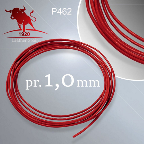 KOŽENÁ  šňůra kulatá 1,0mm Šňůra z kvalitní plné kůže. Barva P462 Červená