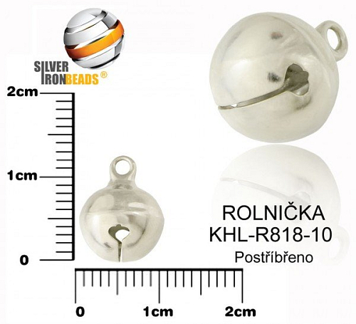 ROLNIČKA ozn. KHL-R818-10. Velikost pr.10mm. Barva stříbrná.