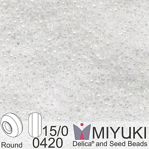 Korálky Miyuki Round 15/0. Barva 0420 White Pearl Ceylon. Balení 5g.