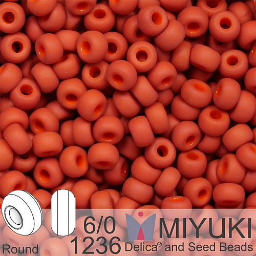 Korálky Miyuki MIX Round 6/0. Barva 1236 Matte Opaque Terra Cotta. Balení 5g