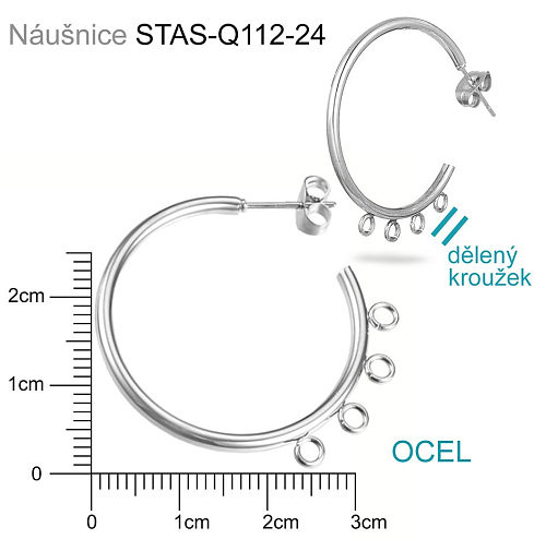 Puzete KRUH s očky + zakončení (motýlek)  mat.OCEL ozn.-STAS-Q112-24