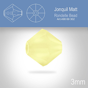 PRECIOSA Bicone (sluníčko) velikost 3mm. Barva JONQUIL MATT. Balení 40ks