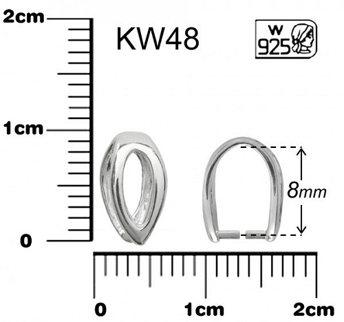 ŠLUPNA ozn. KW48. Materiál STŘÍBRO AG925.váha 0,33g.