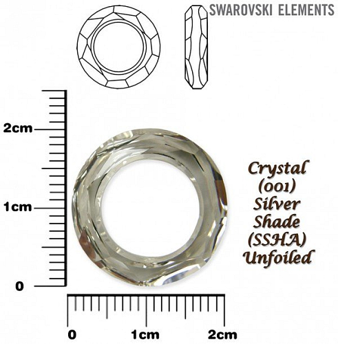 SWAROVSKI ELEMENTS Cosmic Ring barva CRYSTAL (001) SILVER SHADE (SSHA) velikost 20mm
