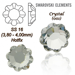 SWAROVSKI 2728 HOT-FIX tvar KYTKA SS16 barva CRYSTAL 