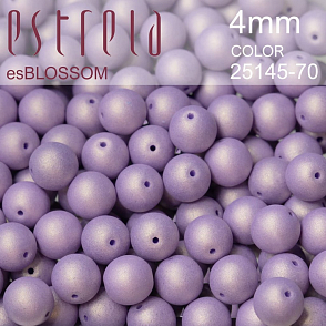 Korálky esBLOSSOM voskované tvar kulatý. Velikost 4mm. Barva 25145-70 (fialová+listr). Balení 31ks na návleku. 