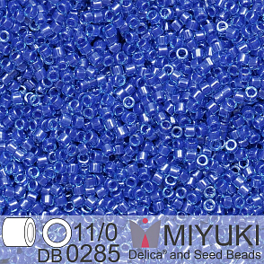 Korálky Miyuki Delica 11/0. Barva Blue Lined Aqua  DB0285. Balení 5g