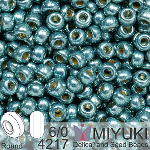 Korálky Miyuki MIX Round 6/0. Barva 4217 Duracoat Galvanized Dark Sea Foam. Balení 5g