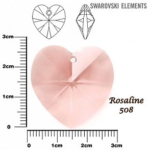 SWAROVSKI Heart Pendant barva ROSALINE velikost 28mm.