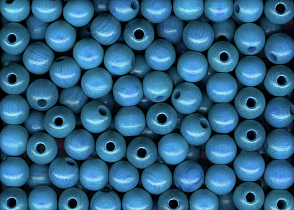 Korálky dřevěné 1175 o průměru 10mm v barvě modré 678 15ks v sáčku