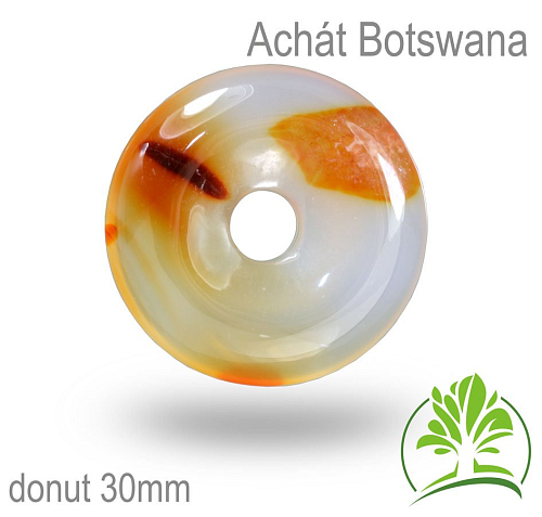 Kámen ACHÁT Botswana donut-o pr. 30mm tl.4,5mm.