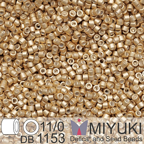 Korálky Miyuki Delica 11/0. Barva Galvanized Semi-Frosted Mead DB1153. Balení 5g.