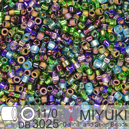 Korálky Miyuki Delica 11/0. Barva  Water Garden Mix DB3025. Balení 5g