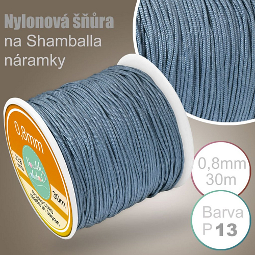 Nylonová šňůra na Shamballa náramky průměr nitě 0,8mm.Výhodné balení 30m. Barva č.P13 Modrá