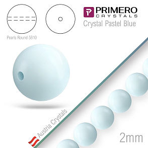 Korálky PRIMERO Crystals 5810. Barva Crystal Pastel Blue. Velikost 2mm balení-50Ks.