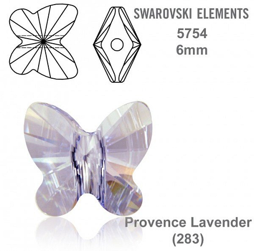 SWAROVSKI KORÁLKY Butterfly Bead barva PROVENCE LAVENDER velikost 6mm. Balení 4Ks.
