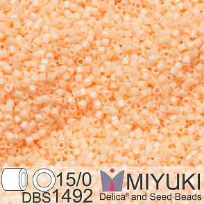 Korálky Miyuki Delica 15/0. Barva DBS 1492 Opaque Light Peach. Balení 2g.