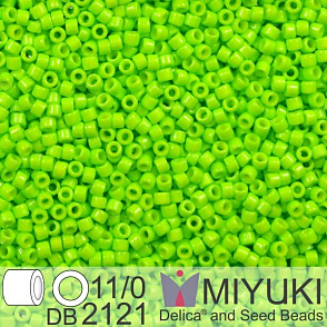 Korálky Miyuki Delica 11/0. Barva Duracoat Op Kiwi  DB2121. Balení 5g.