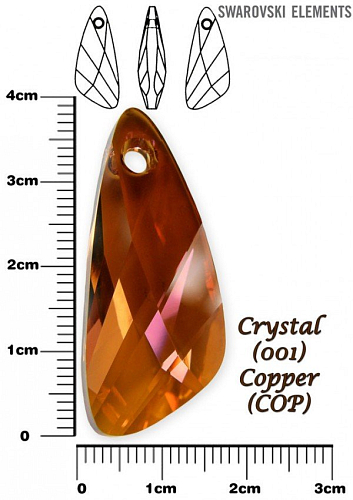 SWAROVSKI 6690 Wing Pendant barva CRYSTAL COPPER velikost 39mm