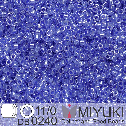 Korálky Miyuki Delica 11/0. Barva Dk Sky Blue Ceylon  DB0240. Balení 5g.