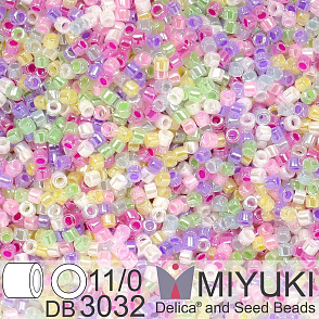 Korálky Miyuki Delica 11/0. Barva Ceylon Soft 1 Mix DB3032. Balení 5g.