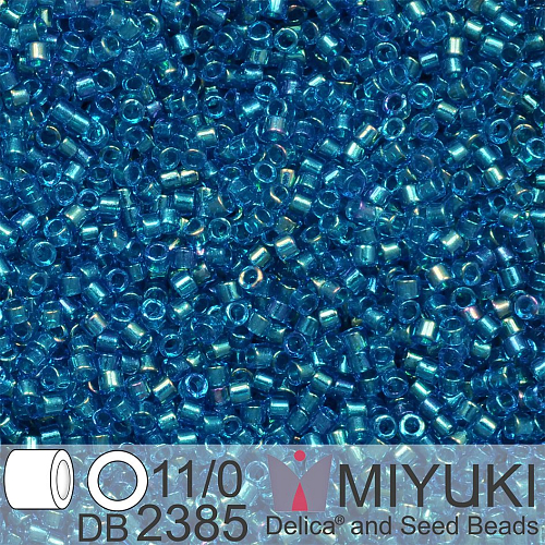 Korálky Miyuki Delica 11/0. Barva Inside Dyed Pacific DB2385. Balení 5g