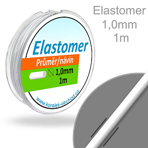 ELASTOMER (pruženka) pružná syntetická nit pr. 1,0mm. Barva Čirá. Balení metráž