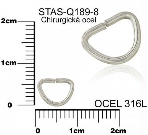 Koncovka CHIRURGICKÁ OCEL ozn.-STAS-Q189-8. velikost 9x7mm.