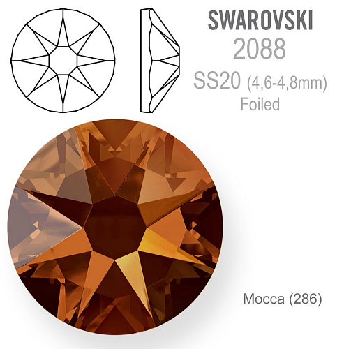 SWAROVSKI XIRIUS FOILED velikost SS20 barva MOCCA 