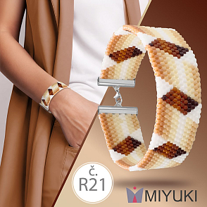 Korálková stavebnice  Náramku z korálků Miyuki. Náramek ozn. 3D DIY color no. R21