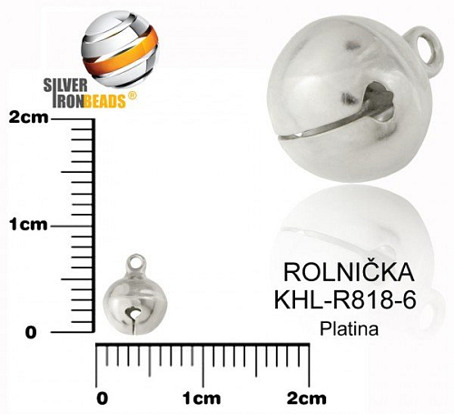 ROLNIČKA ozn. KHL-R818-6. Velikost pr.6mm. Barva PLATINA. 