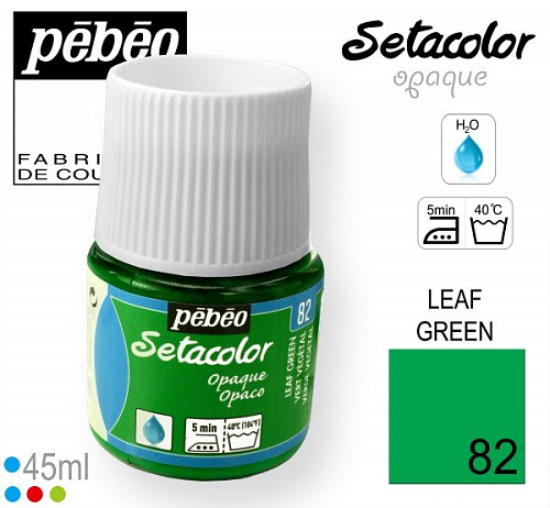 Barva na Textil SETACOLOR OPAQUE Pebeo. barva č. 82 LEAF GREEN. Balení 45ml.