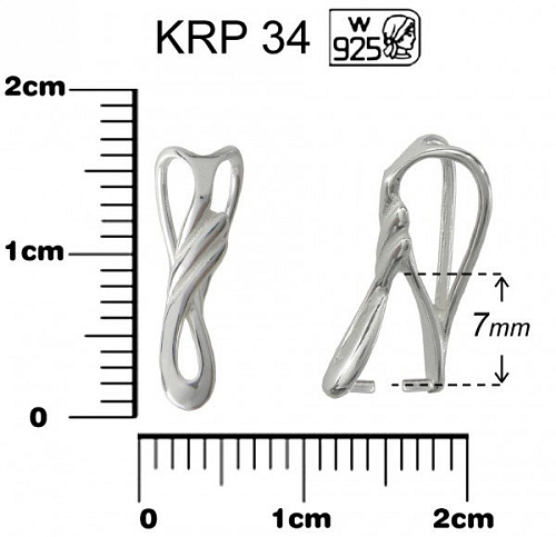 ŠLUPNA ozn. KRP 34. Materiál STŘÍBRO AG925.váha 0,70g.