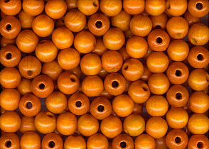 Korálky dřevěné 1175 o průměru 10mm v barvě žluté 605 otvor 3,1mm 20ks v sáčku