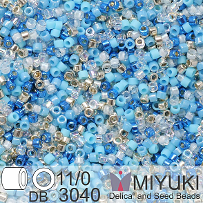 Korálky Miyuki Delica 11/0. Barva Ice Ice Baby Mix DB3040. Balení 5g