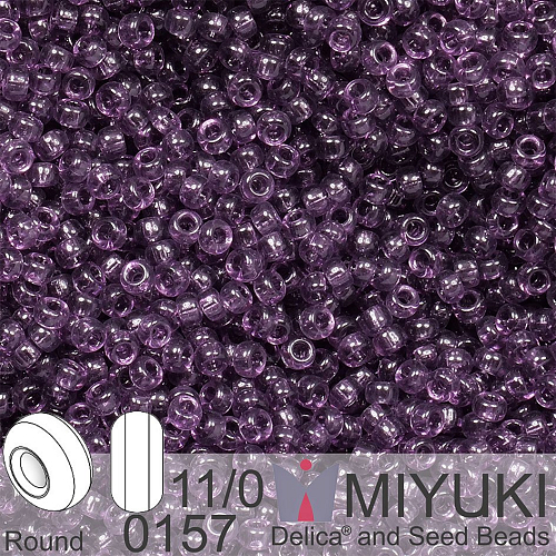 Korálky Miyuki Round 11/0. Barva 0157 Transparent Amethyst. Balení 5g.