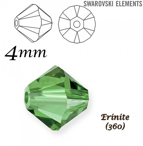 SWAROVSKI XILION BEAD 5328 barva ERINITE velikost 4mm. Balení 20Ks.